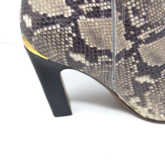 Franco Sarto Briar Grey Snake Print Snip Toe Heel Booties - Picture 7 of 13